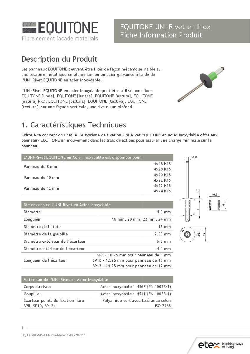 UNI Rivet Inox