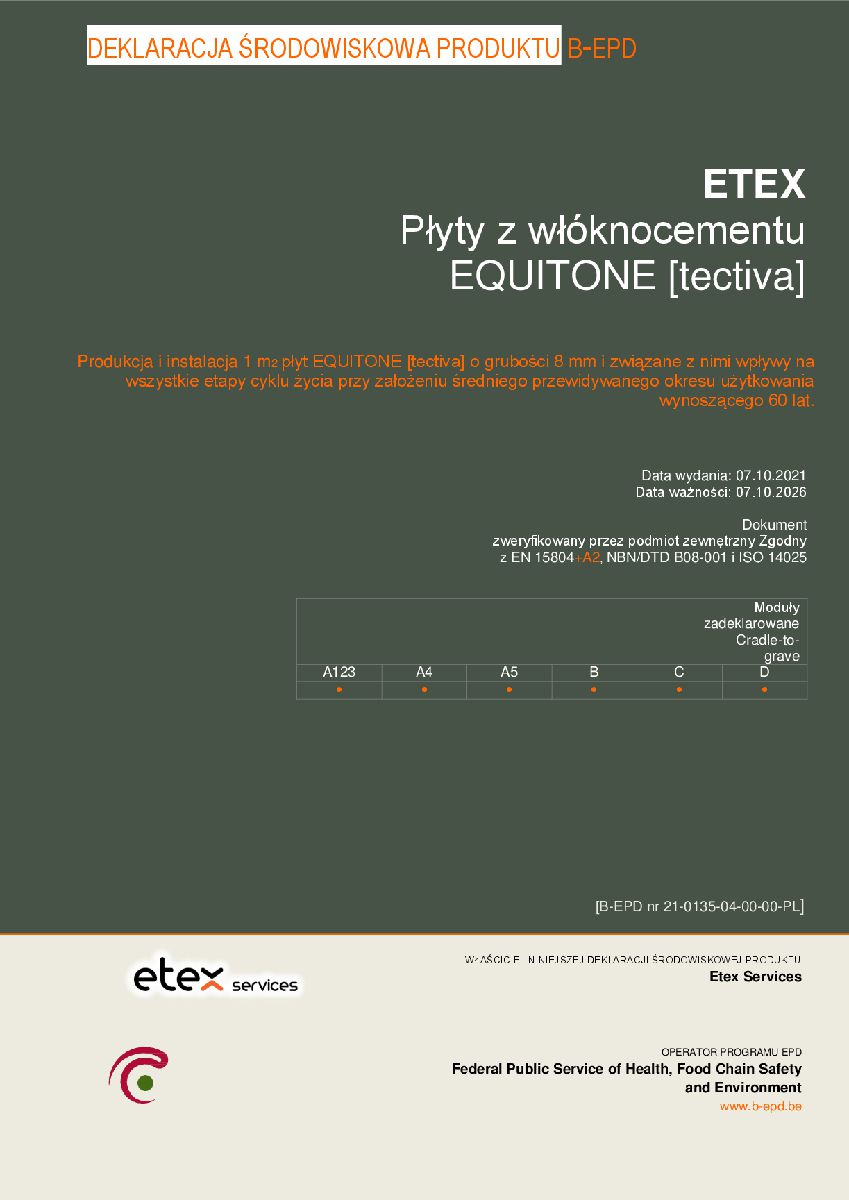 DEKLARACJA ŚRODOWISKOWA PRODUKTU B-EPD [tectiva]