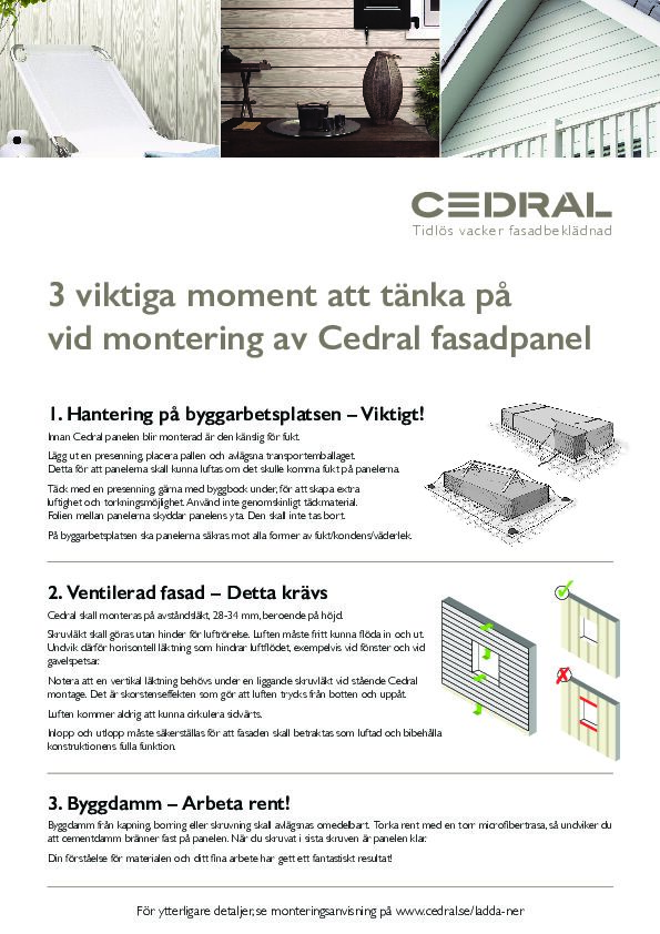 Cedral - 3 Viktiga Moment