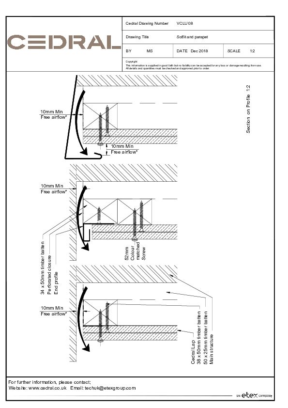 Cedral Lap Vertical Undulated Soffit And Parapet Detail