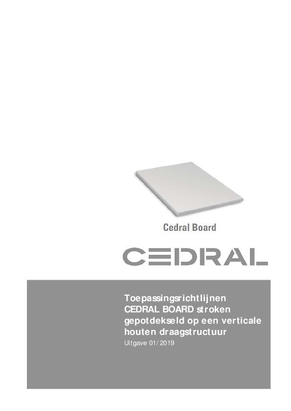 Toepassingsrichtlijn Cedral Board (gepotdekseld op hout)