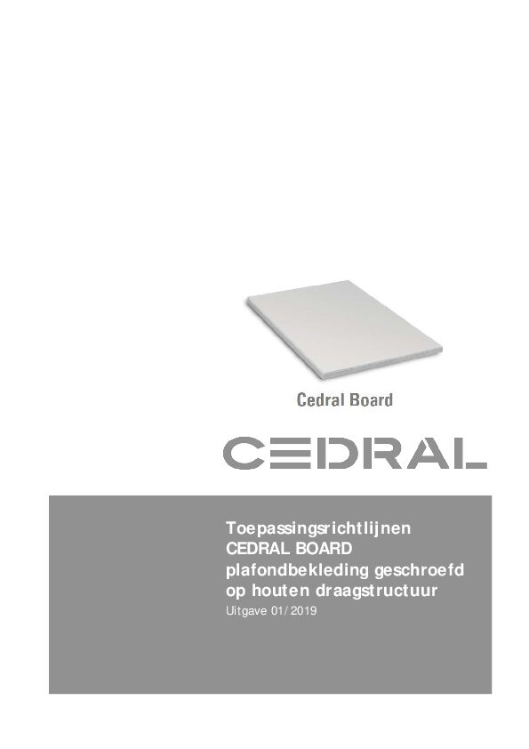 Toepassingsrichtlijn Cedral Board (plafond op hout)