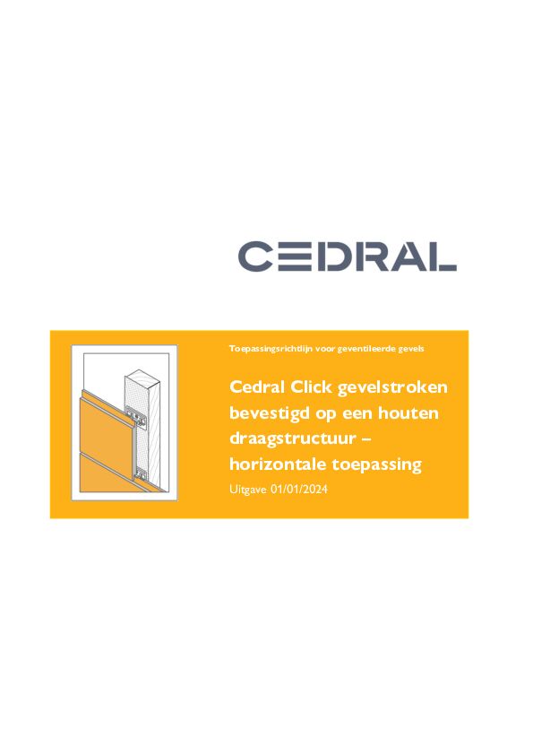 Cedral CLICK - Horizontaal bevestigd op hout