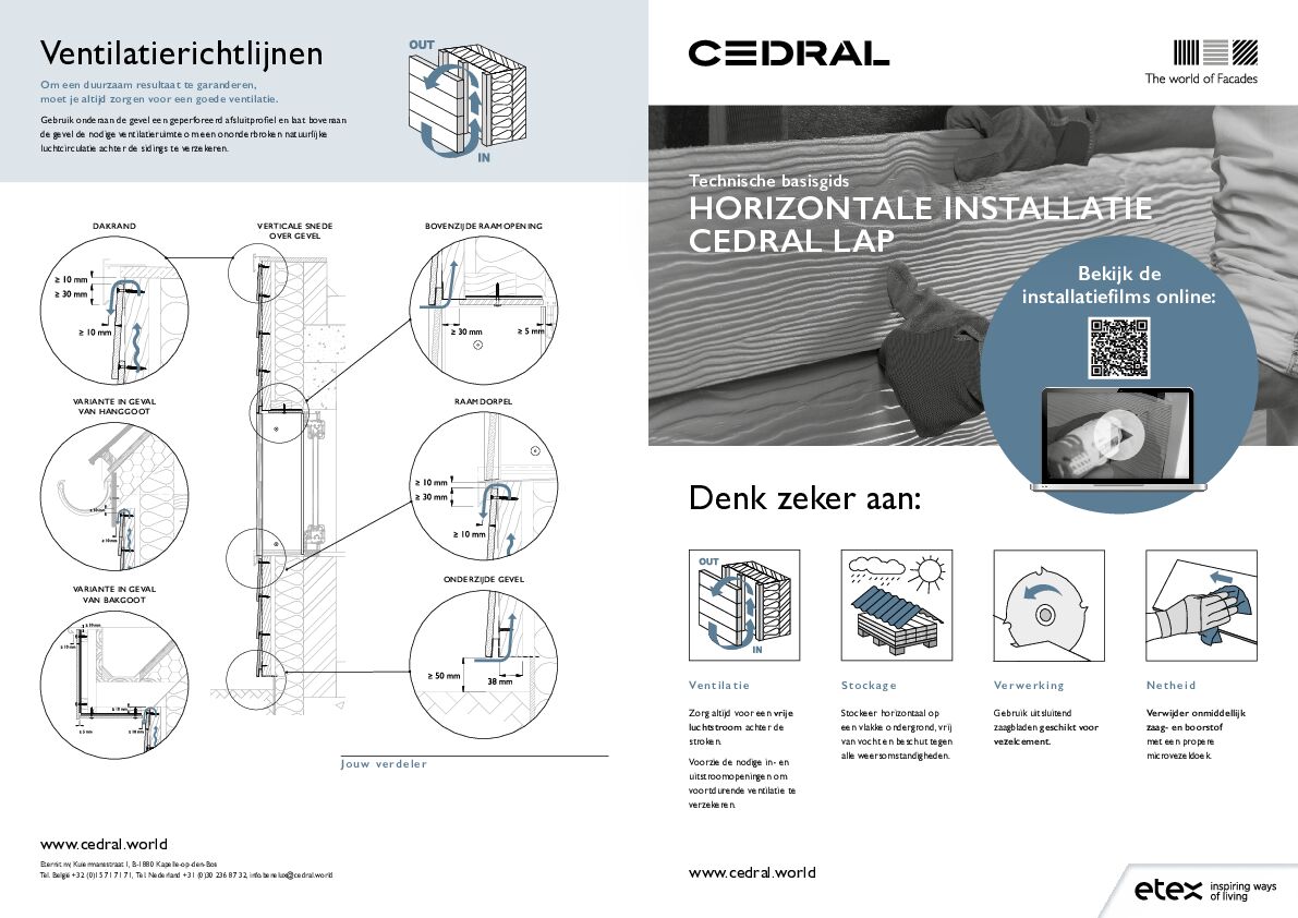 Technische basisgids Cedral Lap Horizontale installatie