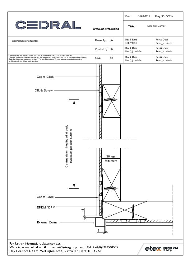 Cedral Click External Corner Detail - Horizontal