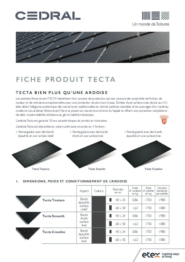 Fiche produit Cedral Tecta