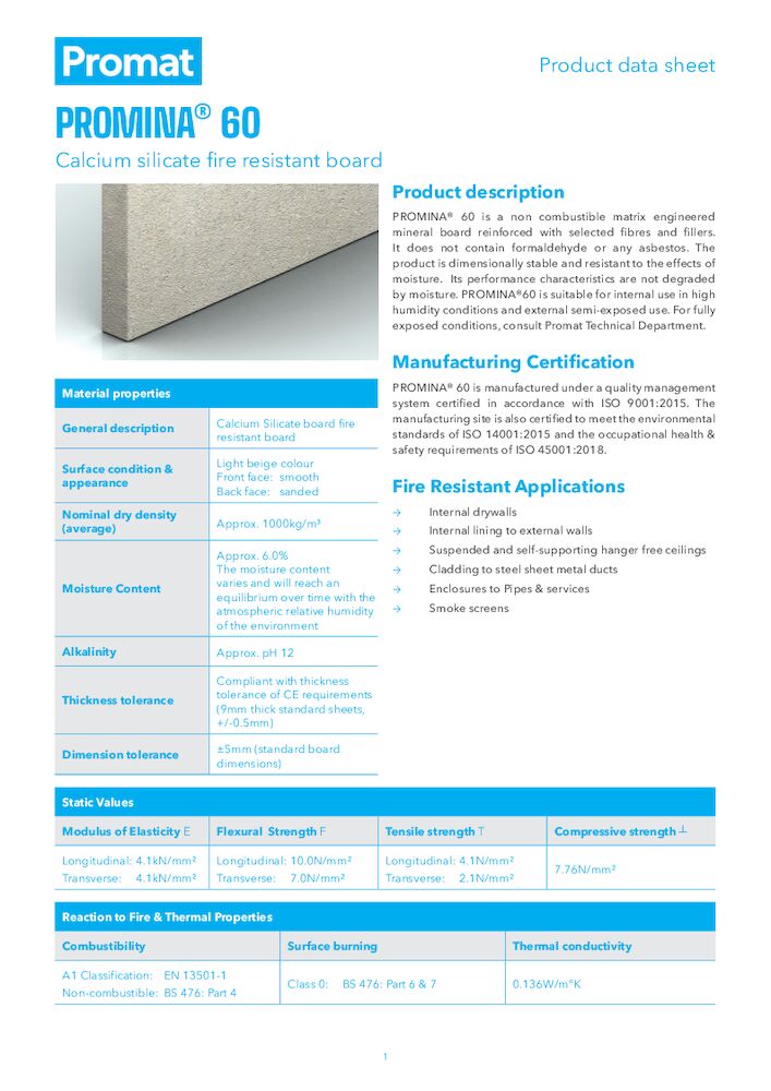 PROMINA® 60 Product Datasheet