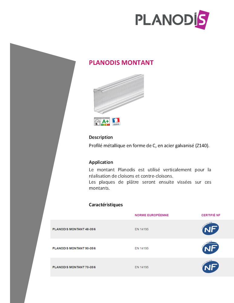 Fiche Produit - Montant Planodis