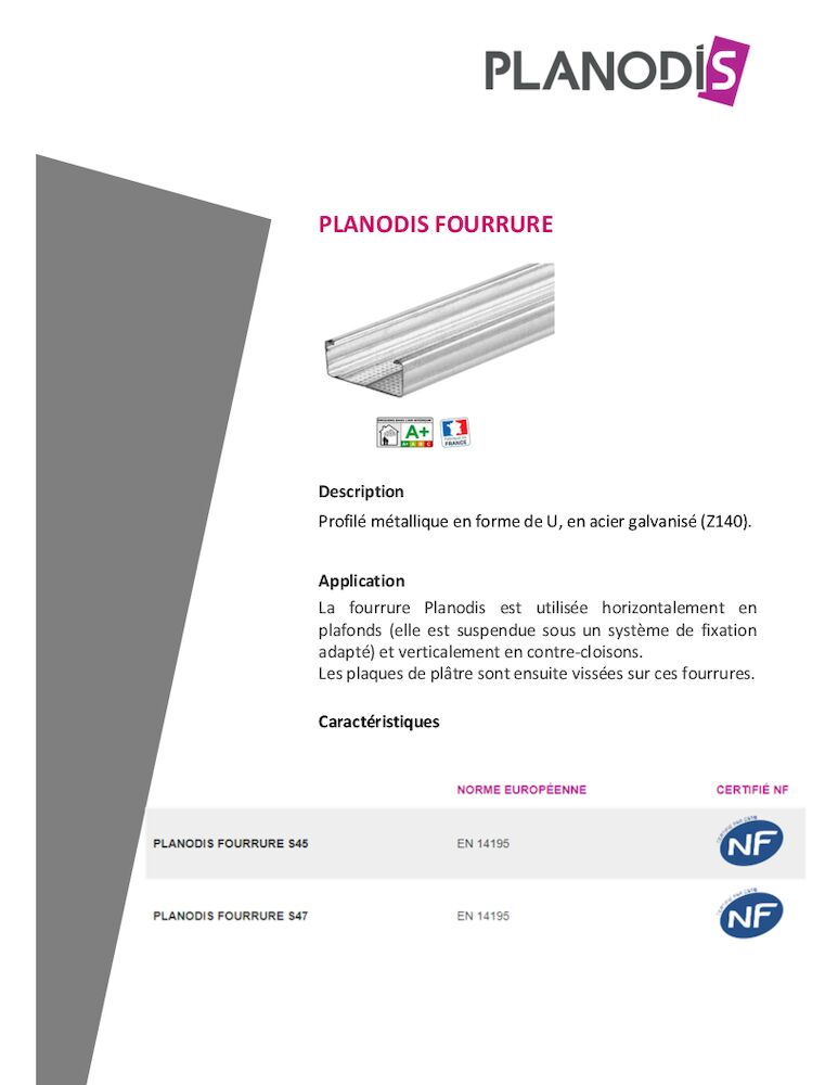 Fiche Produit - Planodis Fourrure