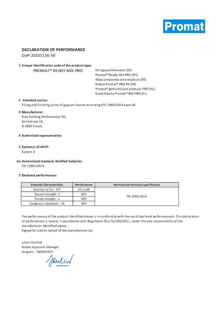 PROMAT® READY MIX PRO (Promat® gebruiksklare plamuur PRO)