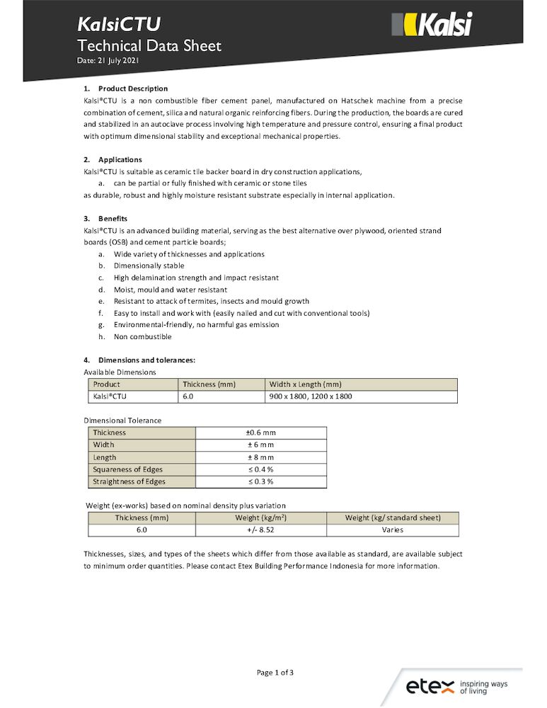 KalsiCTU Technical Data Sheet