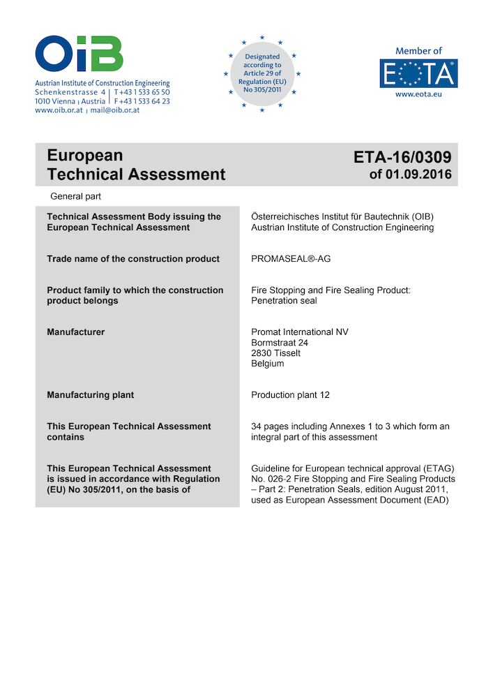 ETA-16-0309 PROMASEAL-AG
