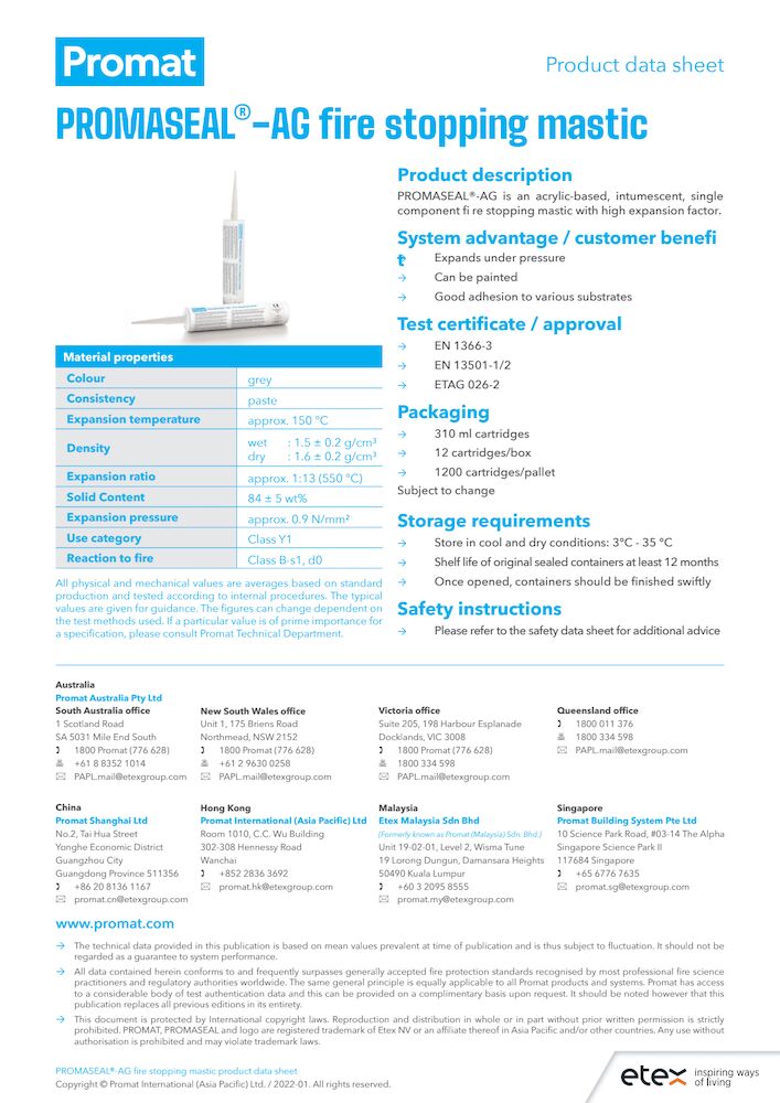 PROMASEAL®-AG Product Datasheet