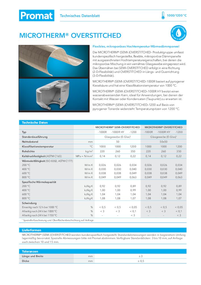 MICROTHERM®-OVERSTITCHED TDS DE