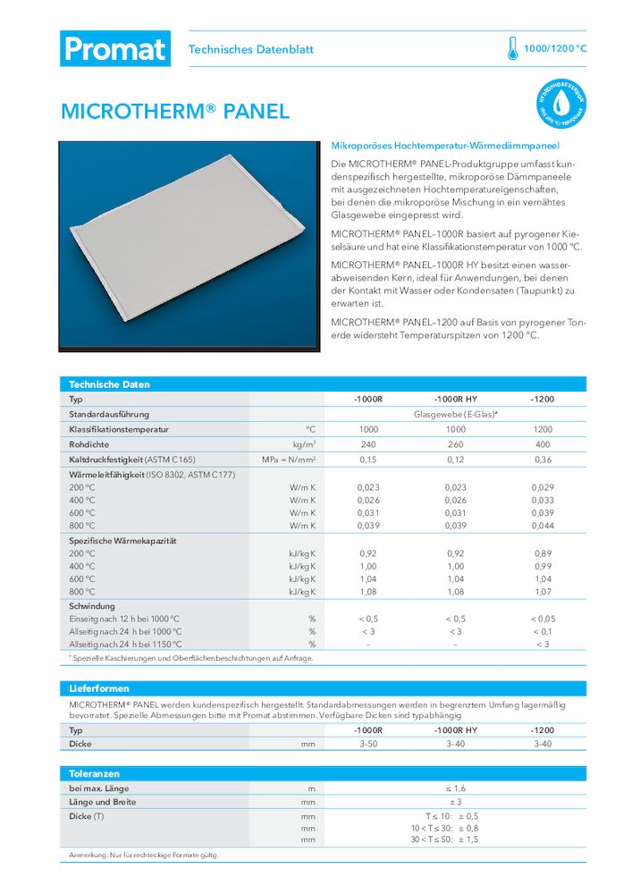 MICROTHERM®-PANEL TDS DE