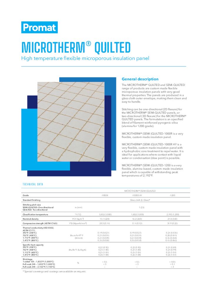 MICROTHERM®-QUILTED TDS US