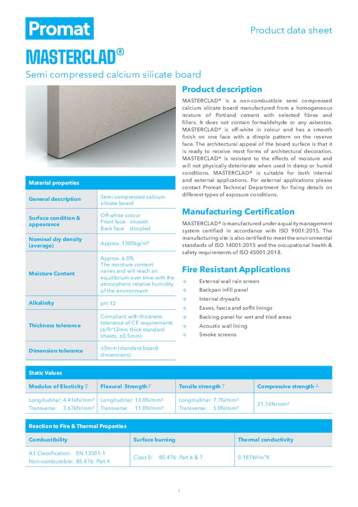 MASTERCLAD® Product Datasheet