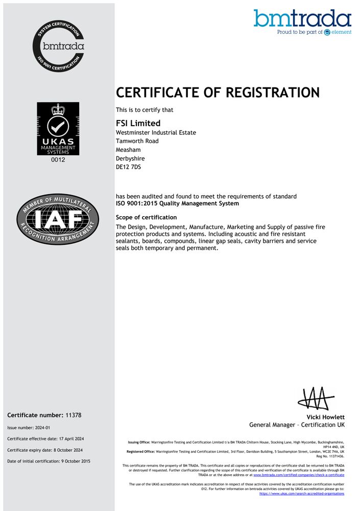 FSi Limited ISO 9001:2015 QMS Certification