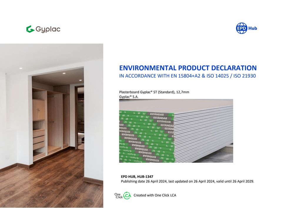 EPD Gyplac 12.7mm EN (Enviromental Product Declaration)