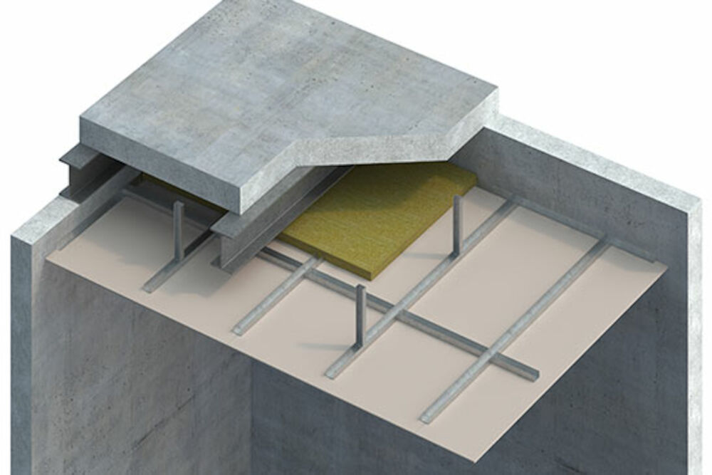 Suspended Membrane Ceiling For Steel Beam Protection