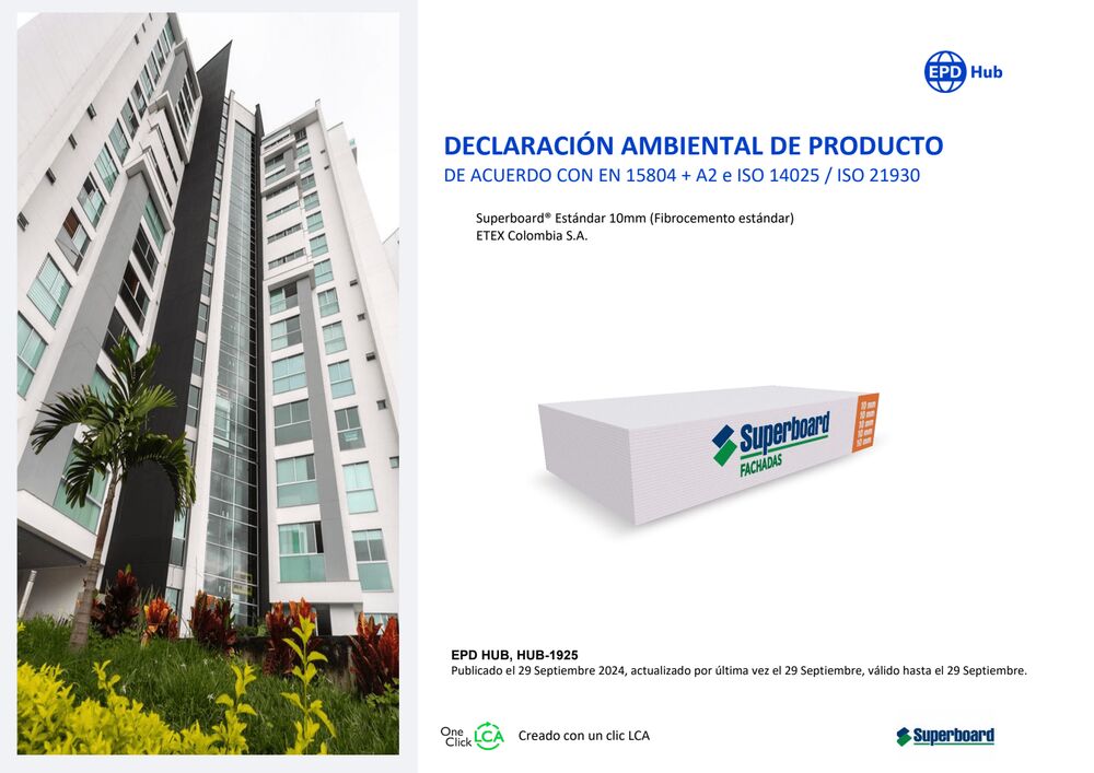 EPD Superboard 10mm ES ( Declaración Ambiental de producto)