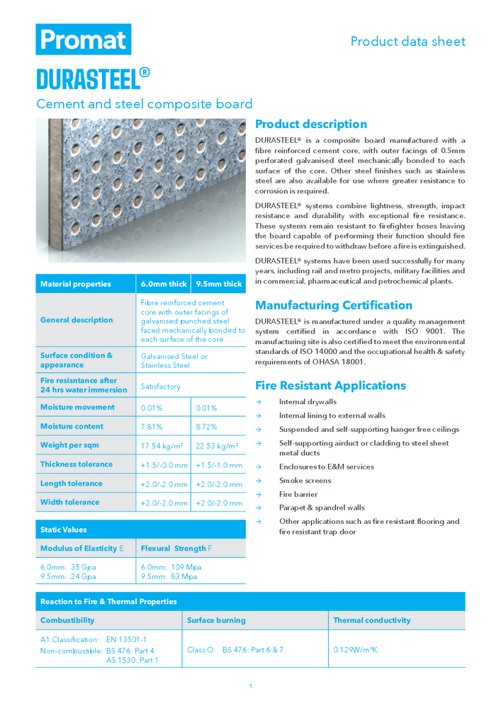 DURASTEEL® Product Datasheet
