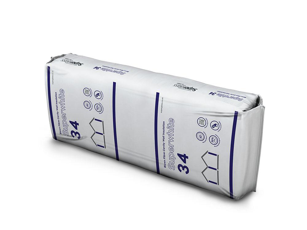 Superwhite 34 Blown Cavity Wall Insulation - Superglass