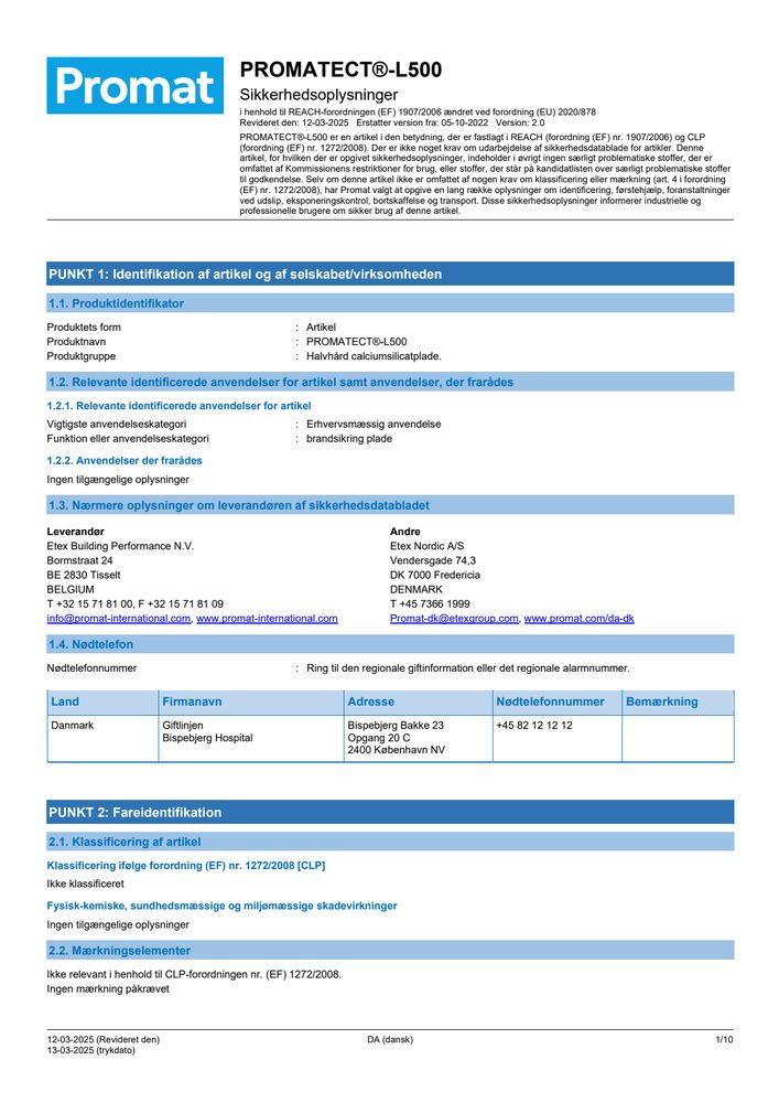 PROMATECT®-L500