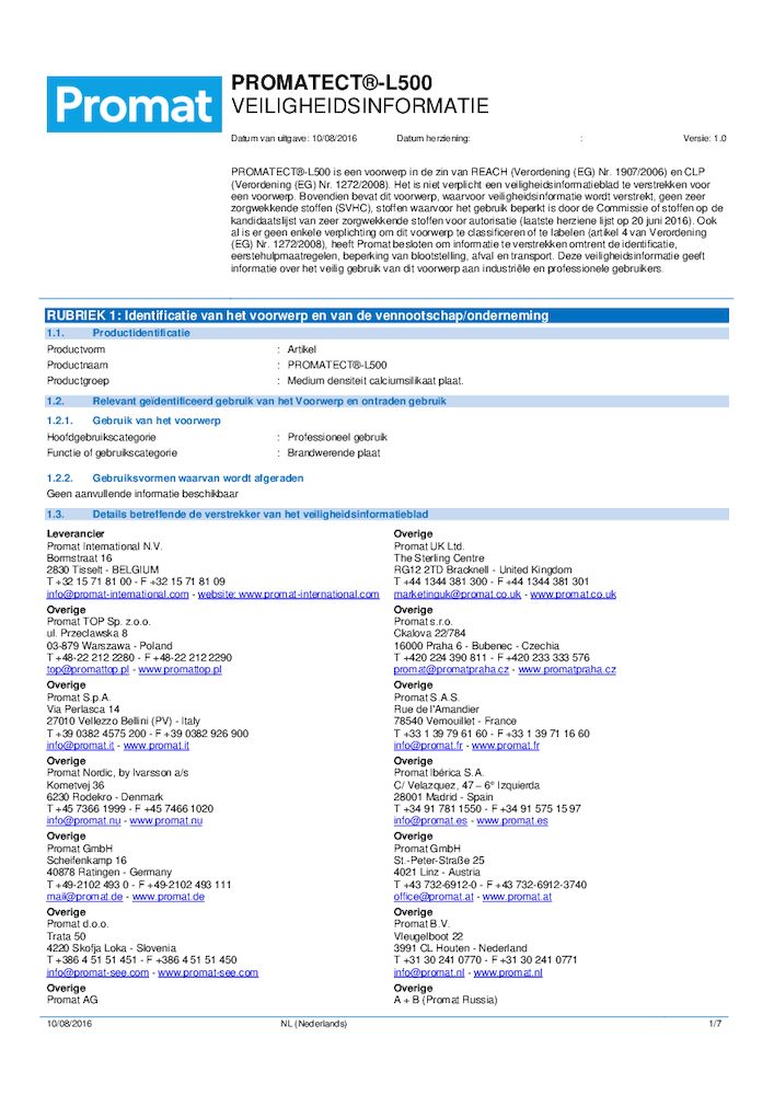 PROMATECT®-L500